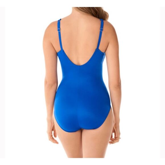 Miraclesuit Blue Razzle Dazzle Siren one piece swimsuit Women's 10 Control - Picture 2 of 7